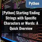 [Python] Starting/Ending Strings with Specific Characters or Words: A Quick Overview